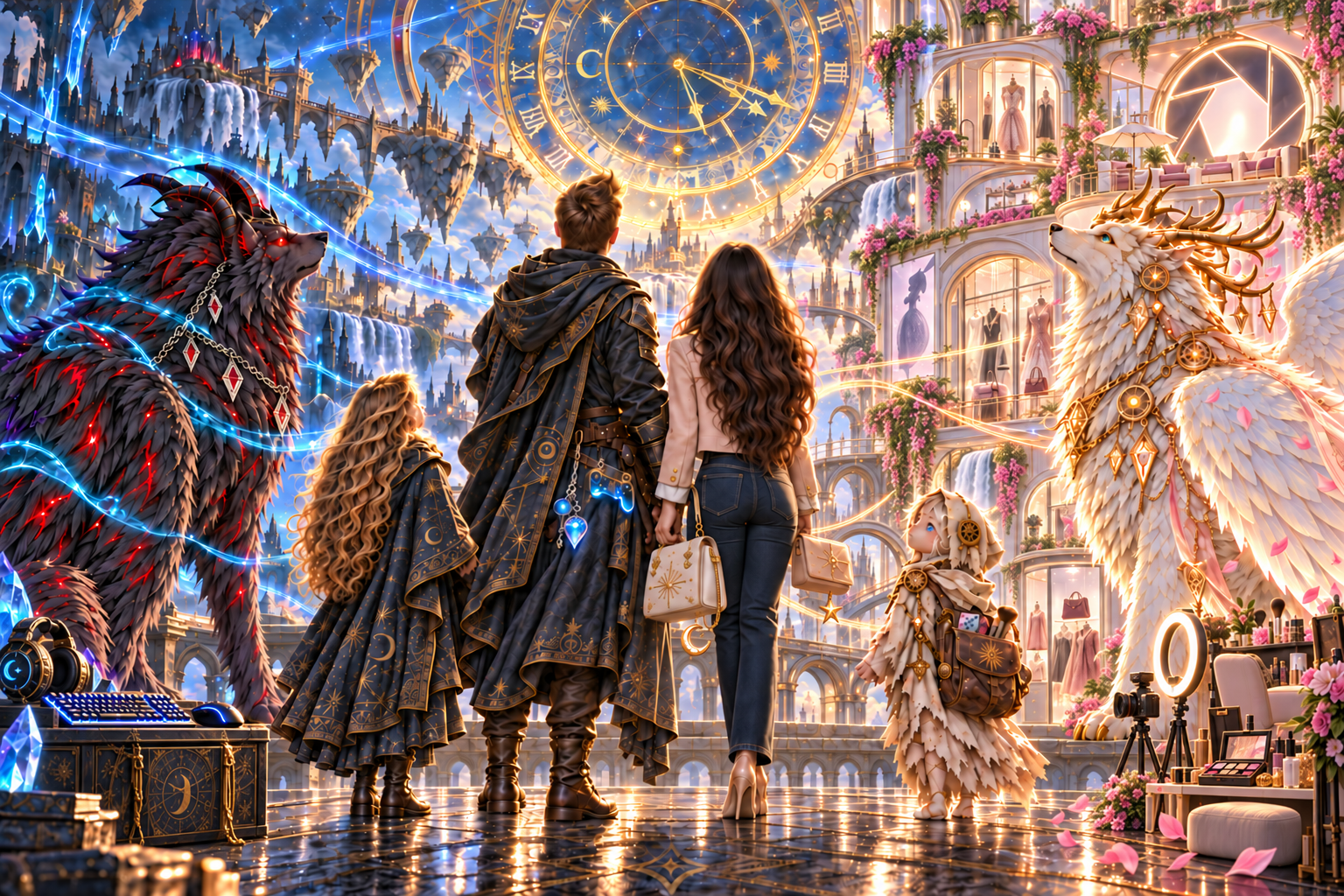 Top Tier Tom and Al3jamore facing the two connected realms of Veilreign, where fantasy gaming meets fashion and creator life